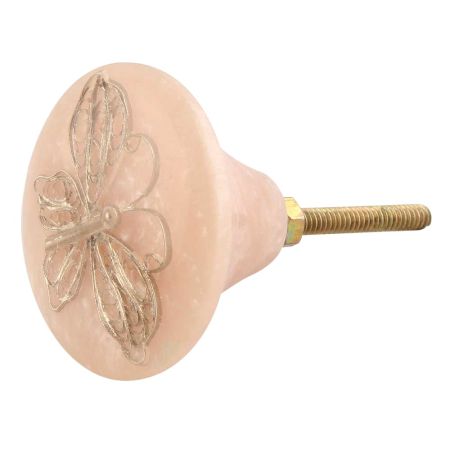 Silver Butterfly Resin Cabinet Knobs